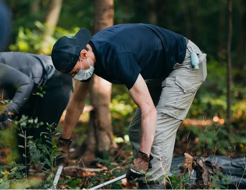 working on trail
